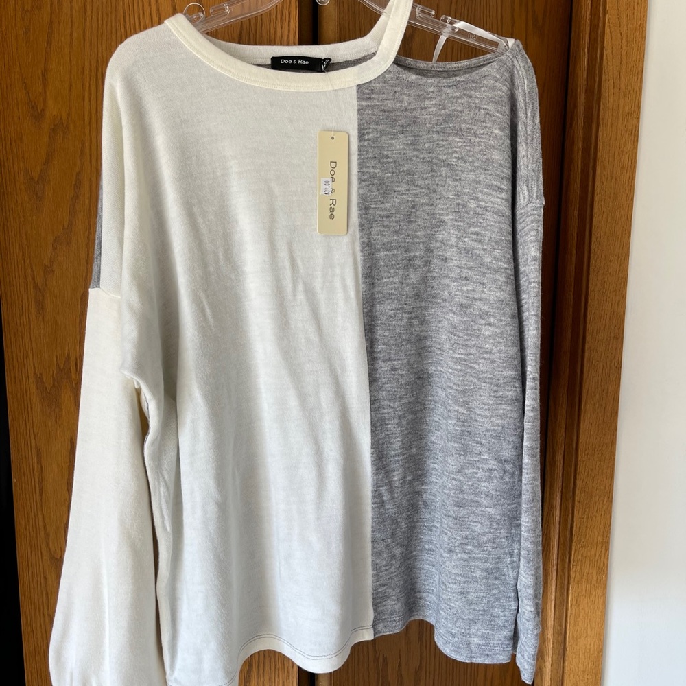 Gray and White Women’s Sweater
